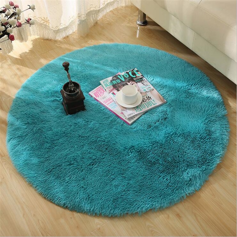 Fluffy Round Rug Carpets for Living Room Decor Faux Fur ...
