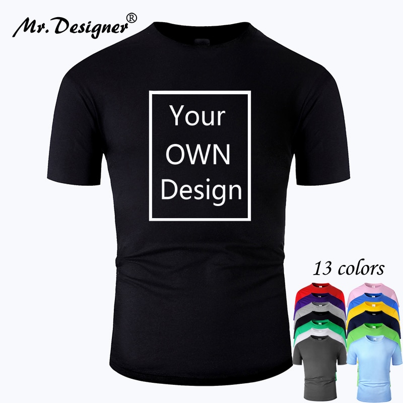 Your Own Design Brand Logopicture Custom Men And Women Diy Cotton T