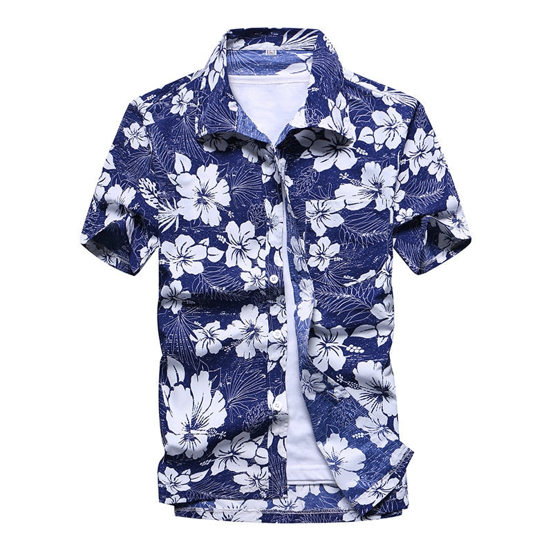 2019 Fashion Mens Short Sleeve Hawaiian Shirt Fast drying Plus Size ...