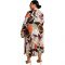 Plus Size African Clothes Women Summer Maxi Dress Vintage Belt Print Long Sleeve Boubou Africain Femme Vestidos 2020